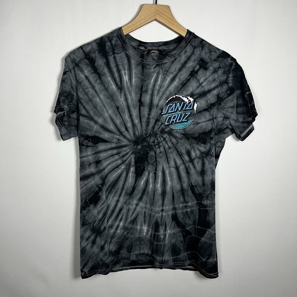 Santa Cruz‎ Blouse Women Size Small Tie Dye Graphic Short Sleeve Top Tee Shirt